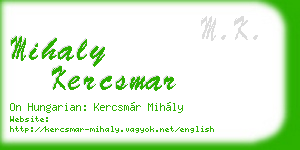 mihaly kercsmar business card