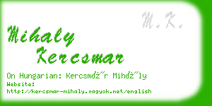 mihaly kercsmar business card